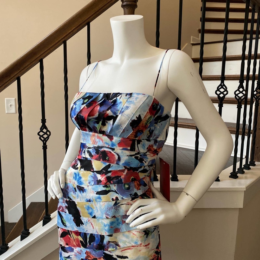 NWT JS COLLECITON Watercolor Print Midi Dress, L 0564 - Picture 4 of 10